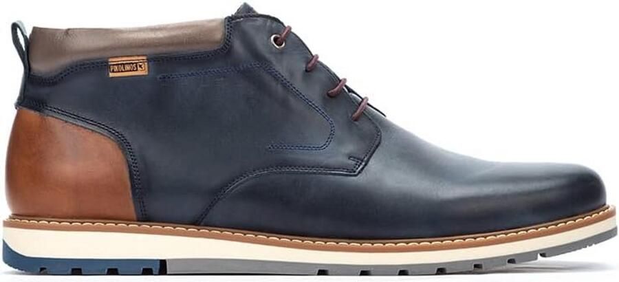 Heren Leren Enkellaarzen met Veters Blauw