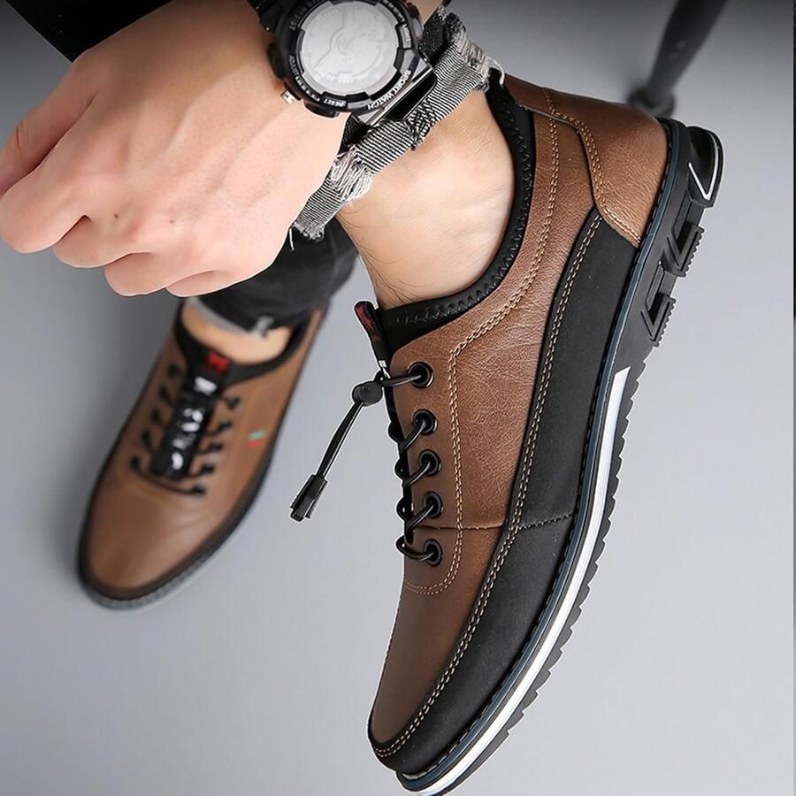 Heren Leren Instappers Casual Wandelschoenen Outdoor Rijschoenen