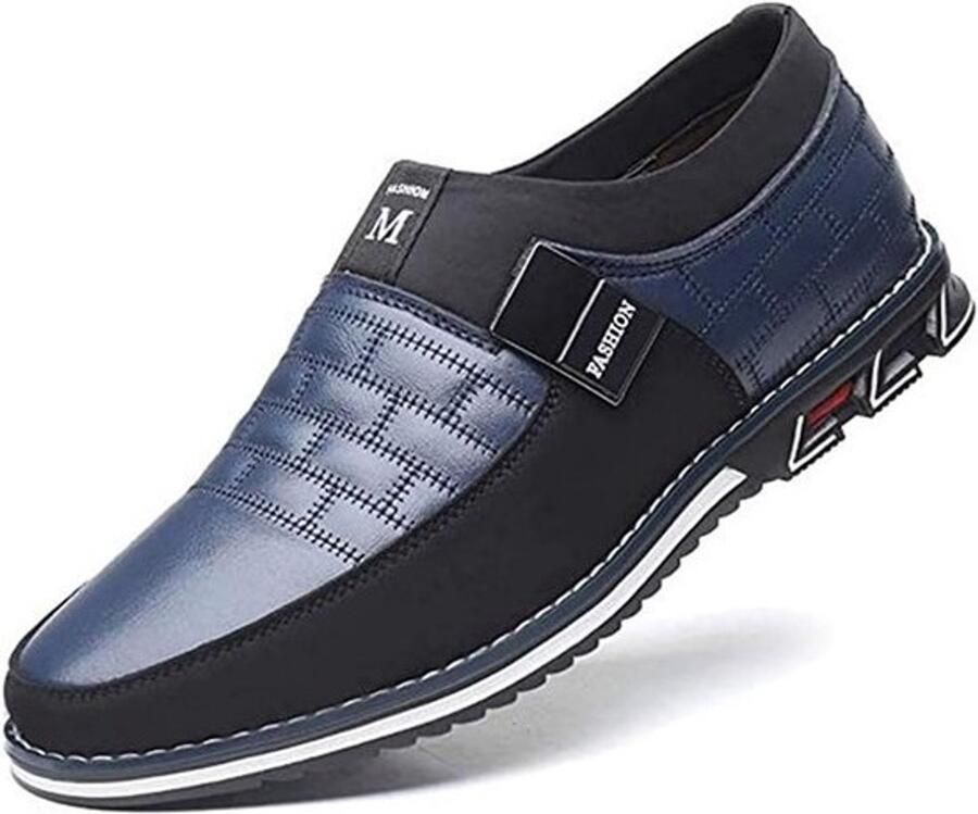 Heren Leren Moccasins Zwart Slip-On Loafers voor Business en Casual Gebruik