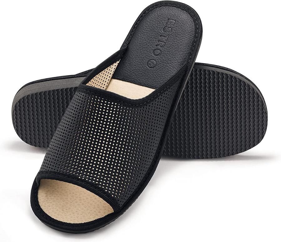 Heren Leren Pantoffels Comfortabele Mules met EVA Zool