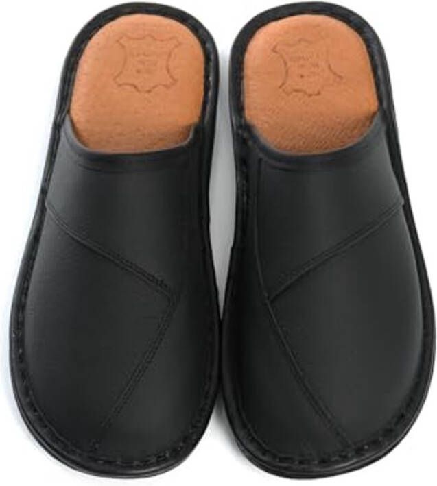Heren Leren Pantoffels met Antislipzool Comfortabel en Robuust Handgemaakt in
