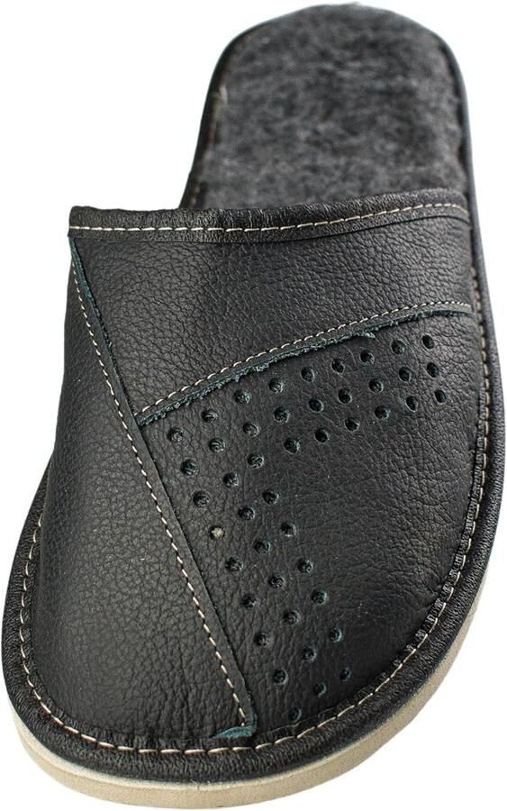 Heren Leren Pantoffels met Schapenwol Voering Comfortabel & Handgemaakt