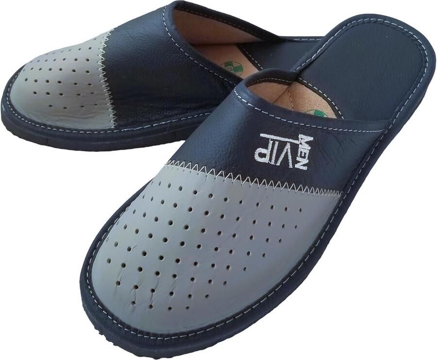 Heren Leren Slippers Zomer Comfortabele Instappers met Leren Binnenzool