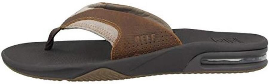 Heren leren teenslippers met comfortabele airbag