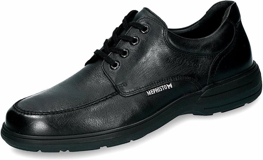 Heren Leren Veterboots Zwart Comfortabel & Schokabsorberend