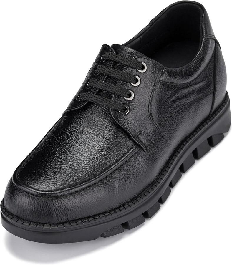 Heren Leren Veterschoenen Zwart Hoger