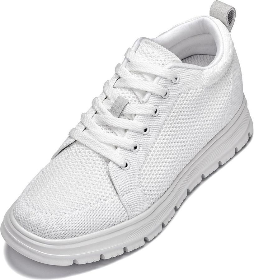 Heren Liftschoenen Zwart Onzichtbare Hoogte Verhogende Sneakers met Vetersluiting Groter