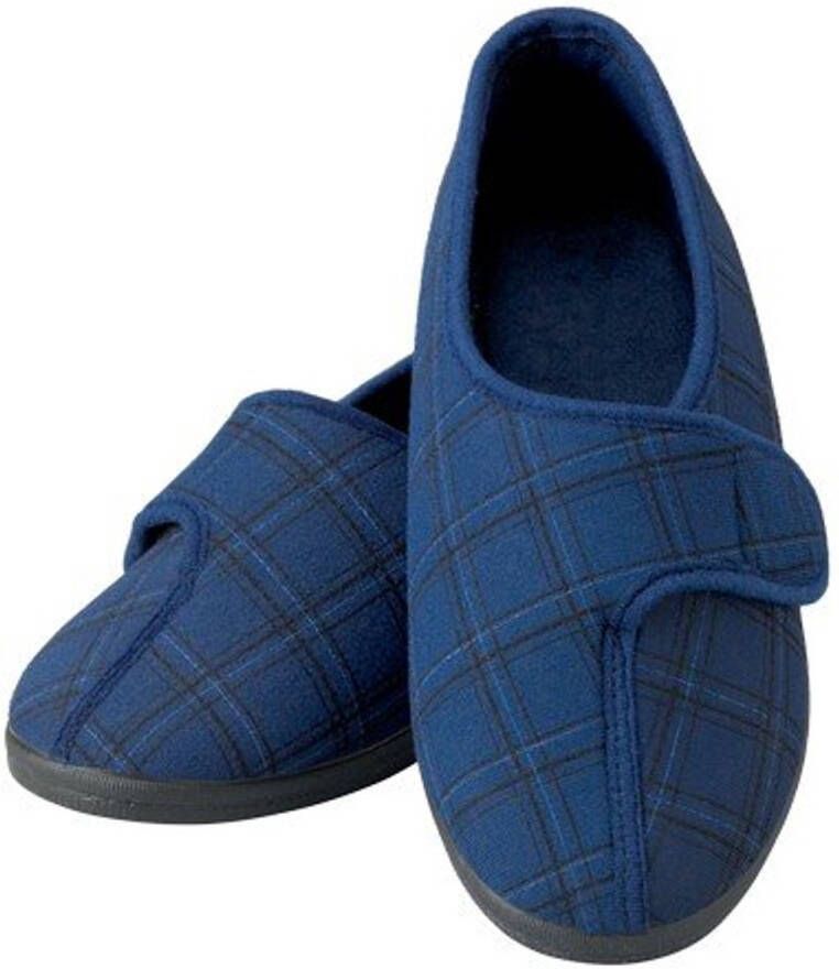 Heren Loop Check Slippers UK Blauw