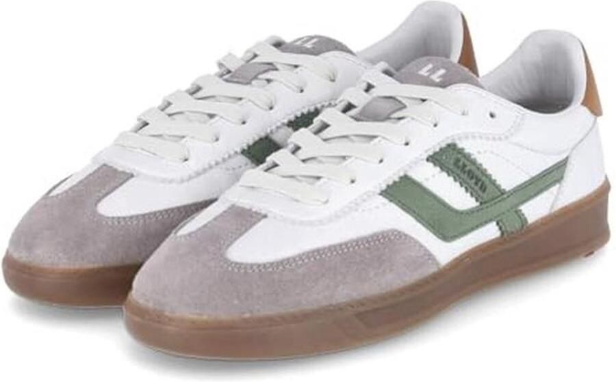 Heren Low Sneaker wit ledermix met moderne highlights