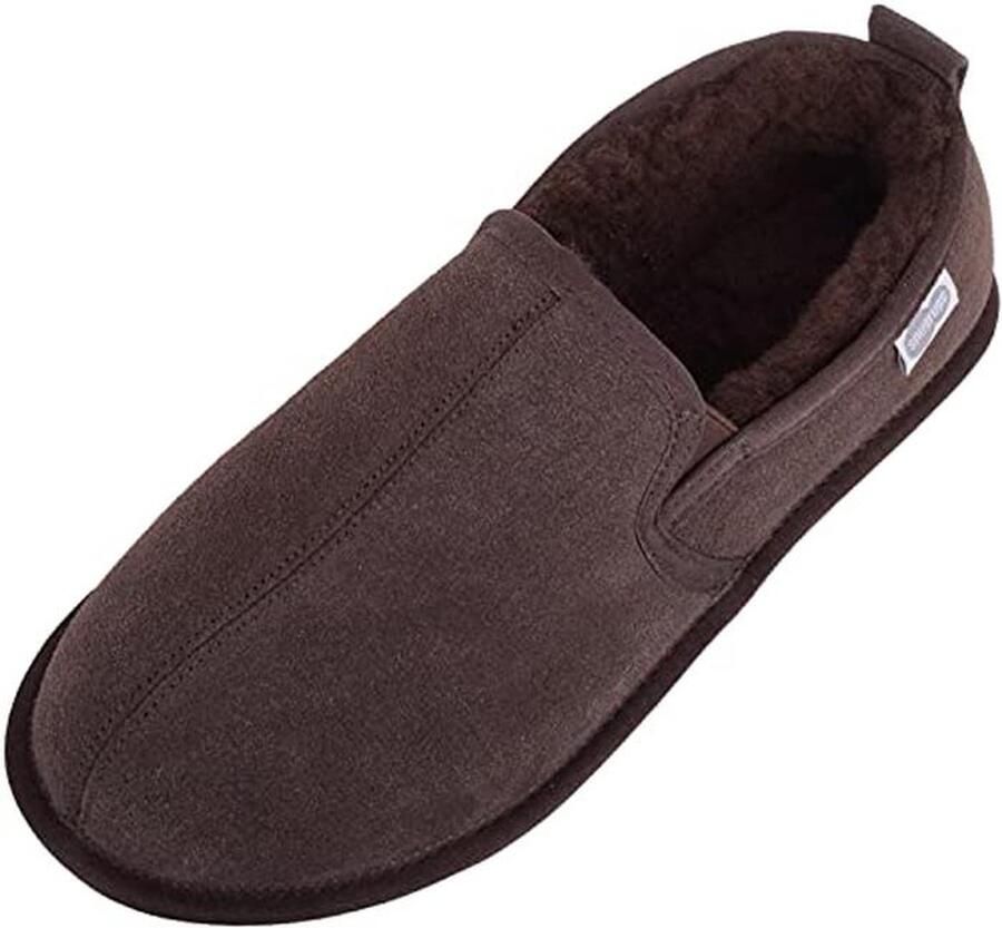 Luxe Heren Slippers van Schapenvacht met Suède Zool