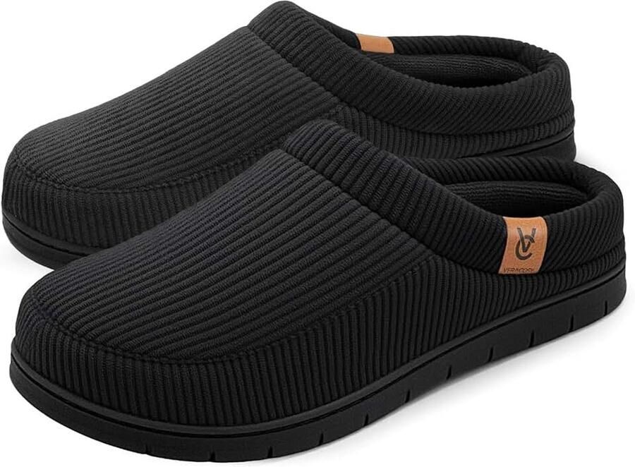 Heren mocassin pantoffels slip-on zacht comfort memoryschuim Zacht ribfluweel bovenmateriaal warme fleecevoering traagschuim inlegzool antislip TPR-zool voor binnen en buiten