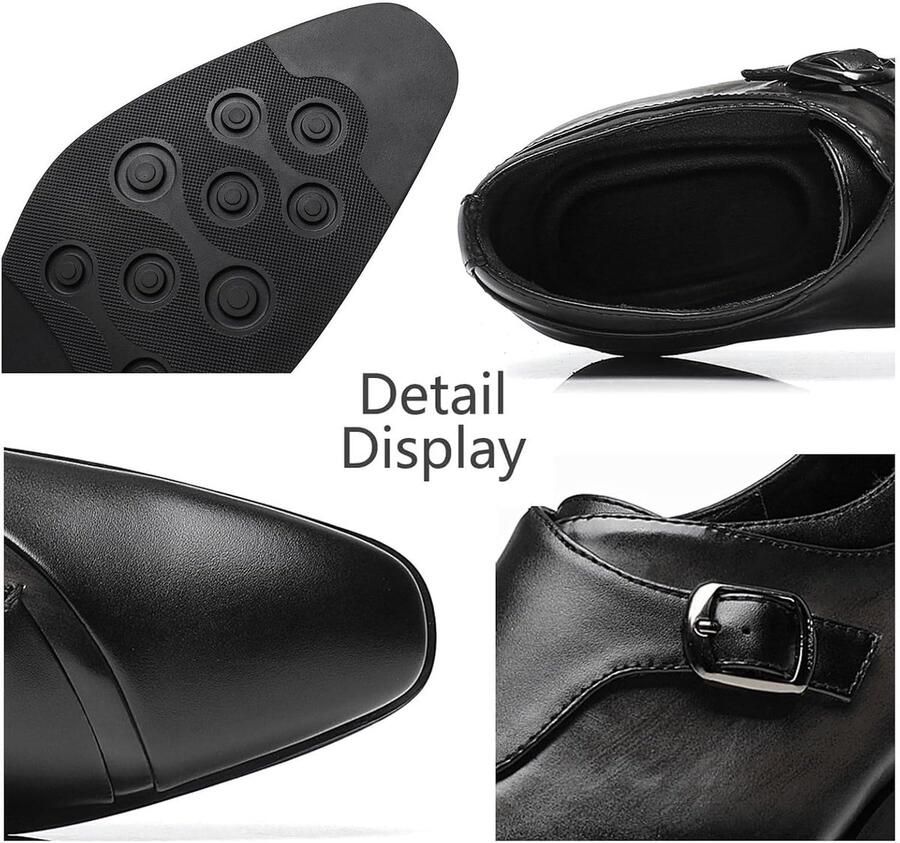 Heren Monkstrap Schoenen met Enkele Band Effen Teen Zakelijke Leren Schoenen Moderne Casual Schoenen Formele Trouwschoenen