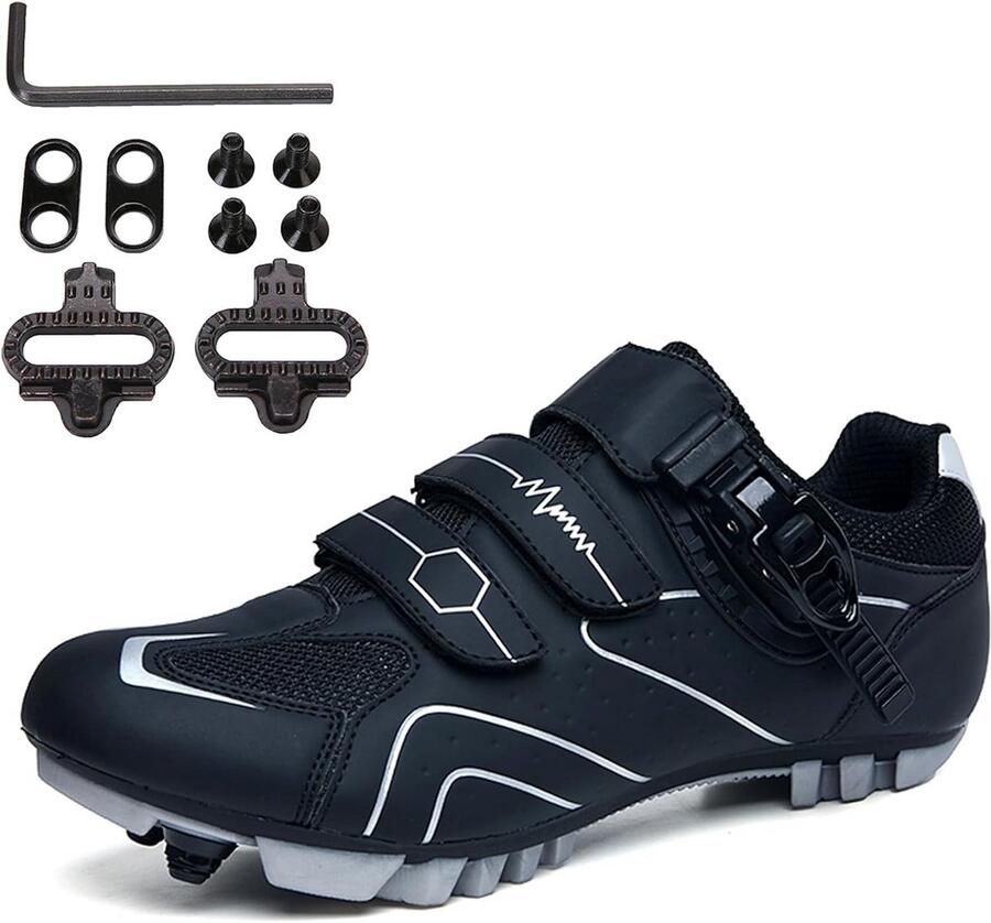 Heren mountainbikeschoenen SPD compatibel 2 bouten gespsluiting geschikt voor indoor cycling en outdoor MTB