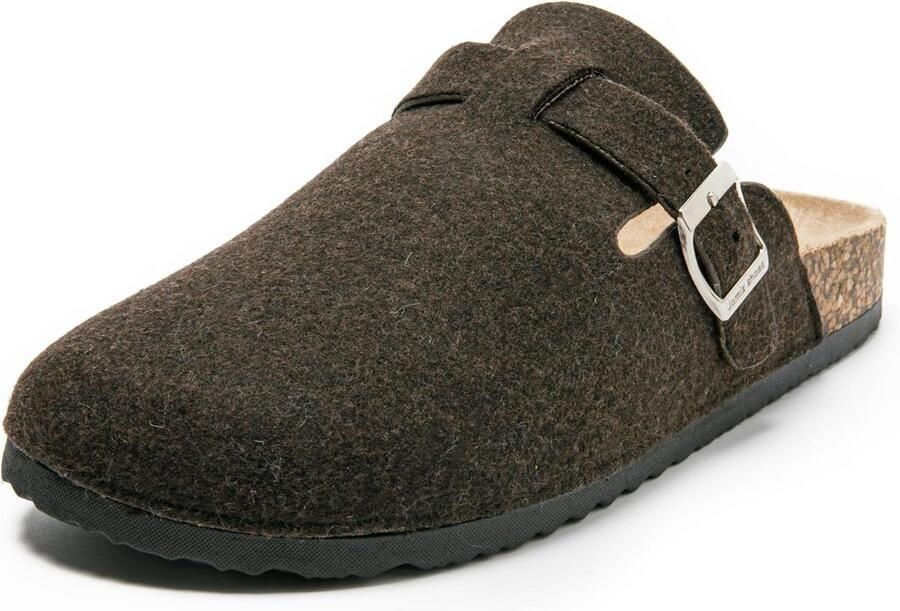 Heren Muiltjes met Vilt Bovenwerk en Kurken Zool voor Binnen en Buiten