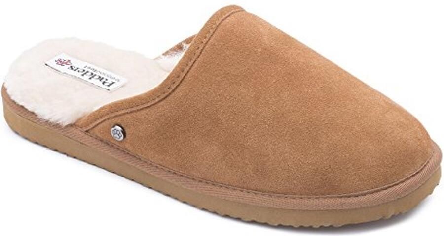 Heren Nevis Slippers met Open Rug Zachte Suède Muilezelslipper met Luxe Schapenvacht