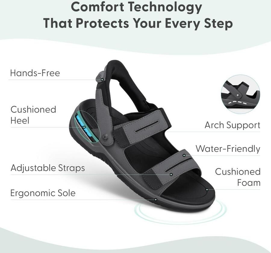 Heren Orthopedische Comfort Sandalen Slip-On Zonder Handen