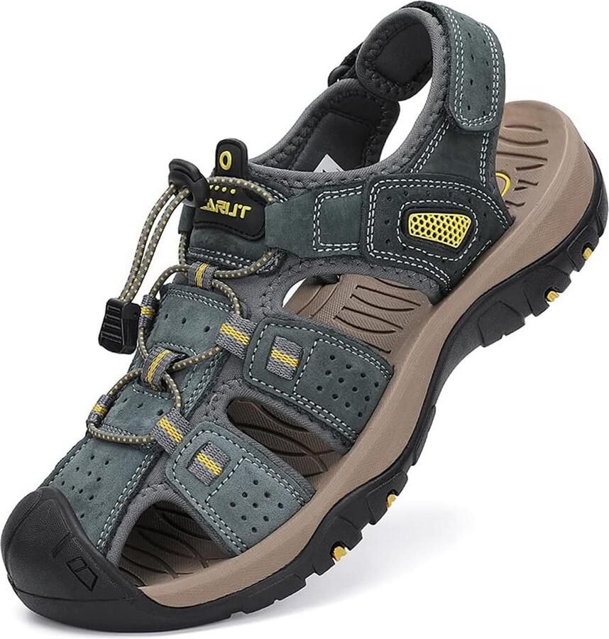 Heren Outdoorsandalen Leer Comfortabele Wandelsandalen Sportsandalen