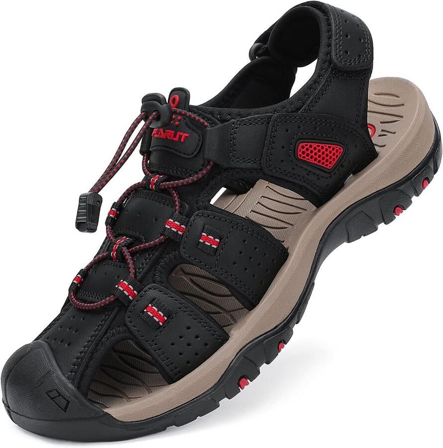Heren Outdoorsandalen Leer Stevige Trekking & Wandelsandalen voor Zomer