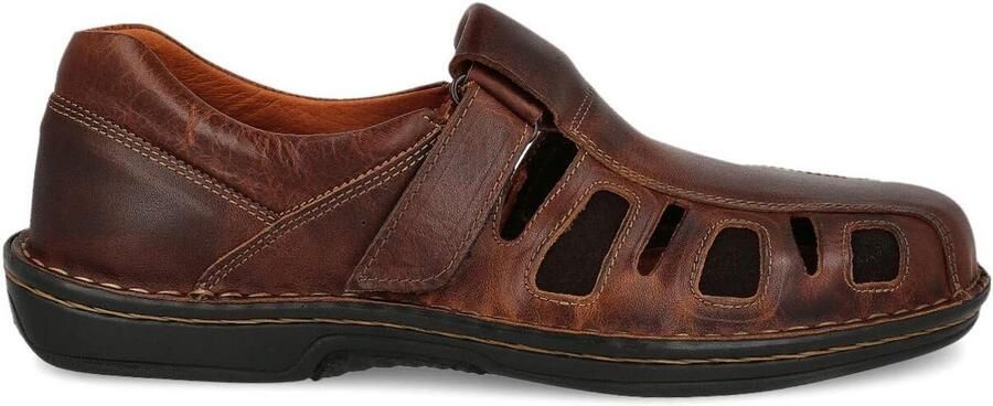 Heren Outdoorsandalen Leer Trekking & Strand Verstelbare Klittenband en Comfortabel Voetbed