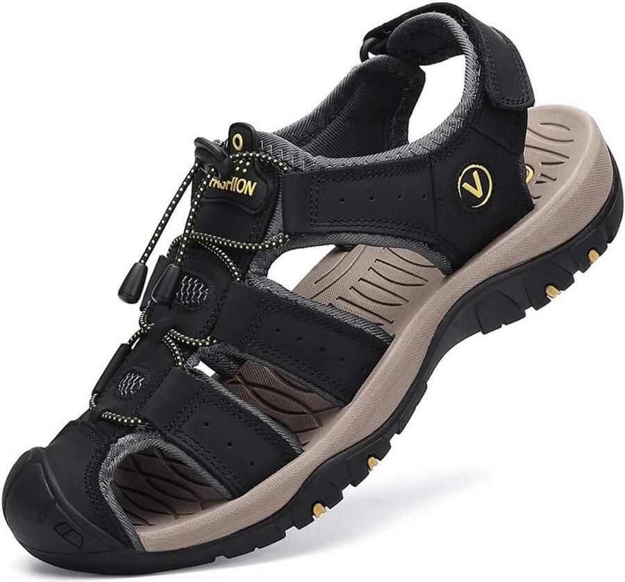 Heren Outdoorsandalen Trekking en Wandelsandalen van Leer met Goede Grip