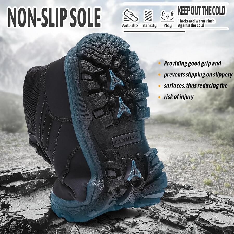 Heren Outdoorschoenen Winter Wandelschoenen Trekking Laarzen Met Warme Voering Antislip