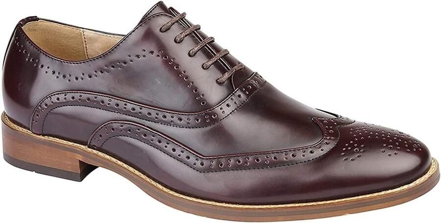 Heren Oxford Brogues met 5 ogen Klassieke Vetercapschoenen in Oxblood