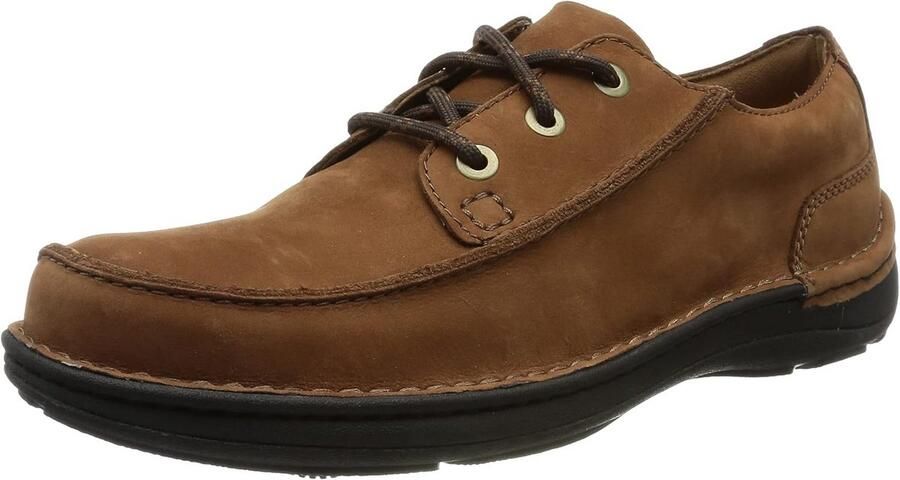 Heren Oxford Schoen Tan Nubuck Comfortabele Leren Veterschoen