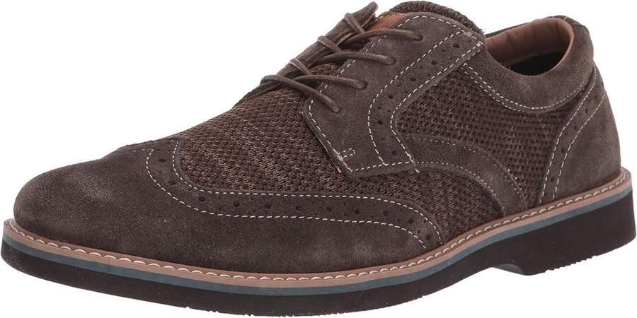 Heren Oxford Schoen Wingtip Suède en Textiel Vetersluiting