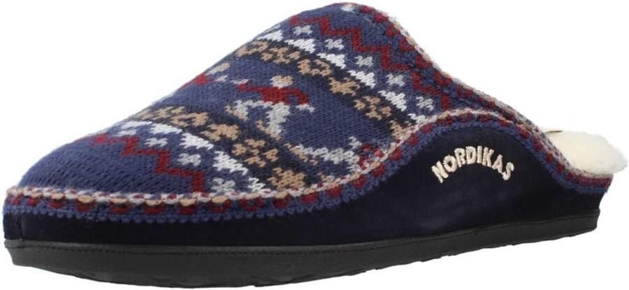Heren Pantoffels Blauw Wol Comfortabel & Warm