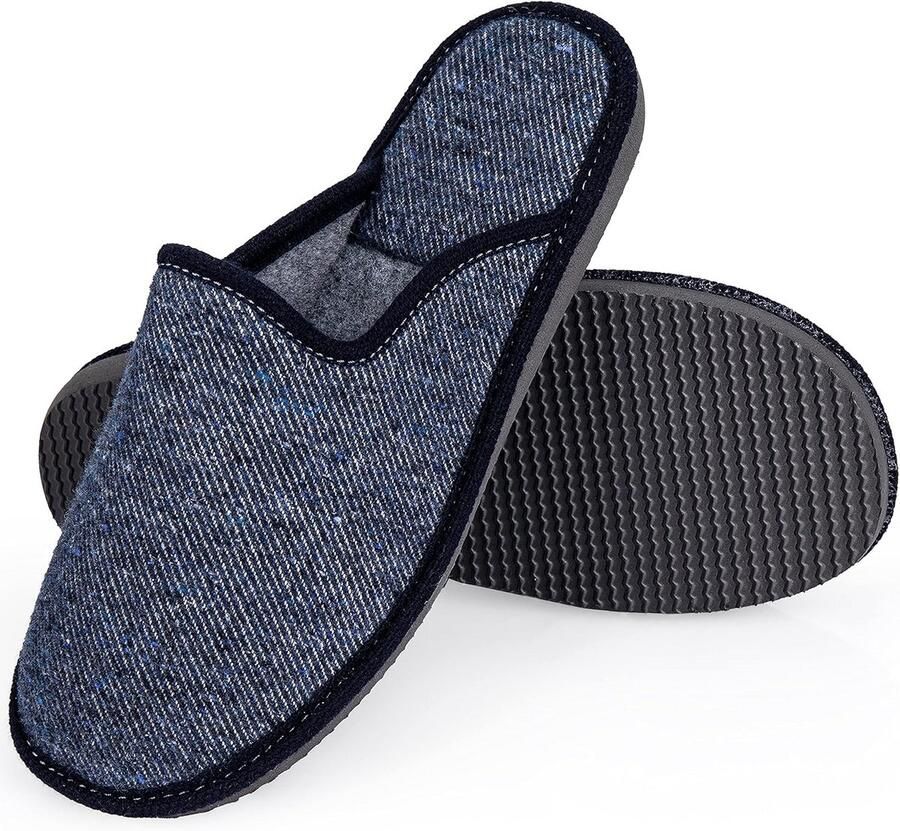 Heren Pantoffels Katoen Comfortabele Sloffen met Traagschuim Antislipzool