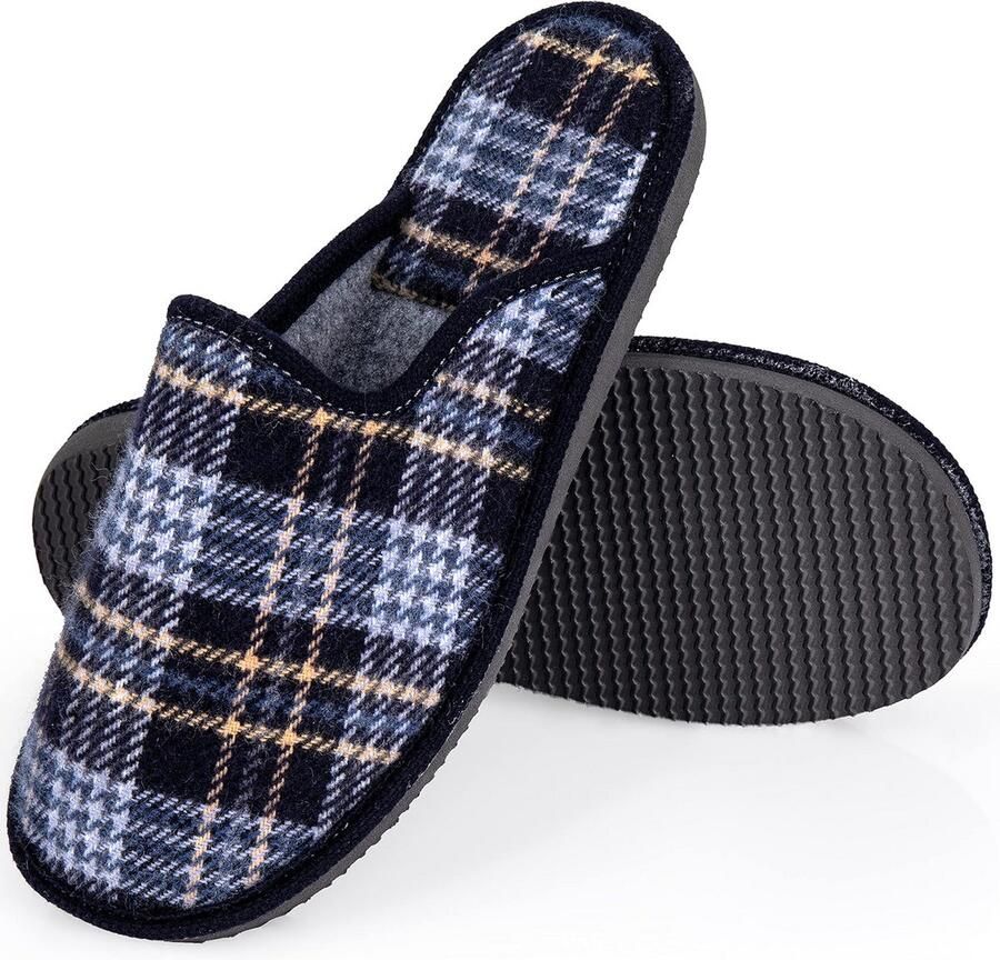 Heren Pantoffels Katoen met Memory Foam Zool Antislip Binnenschoenen