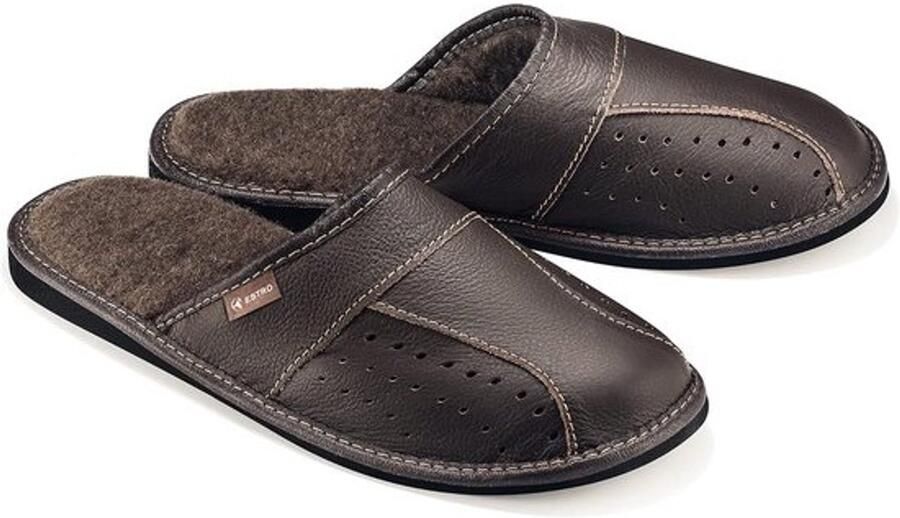 Heren Pantoffels Leer Comfortabel Instapmodel Warme Huisschoenen Winter