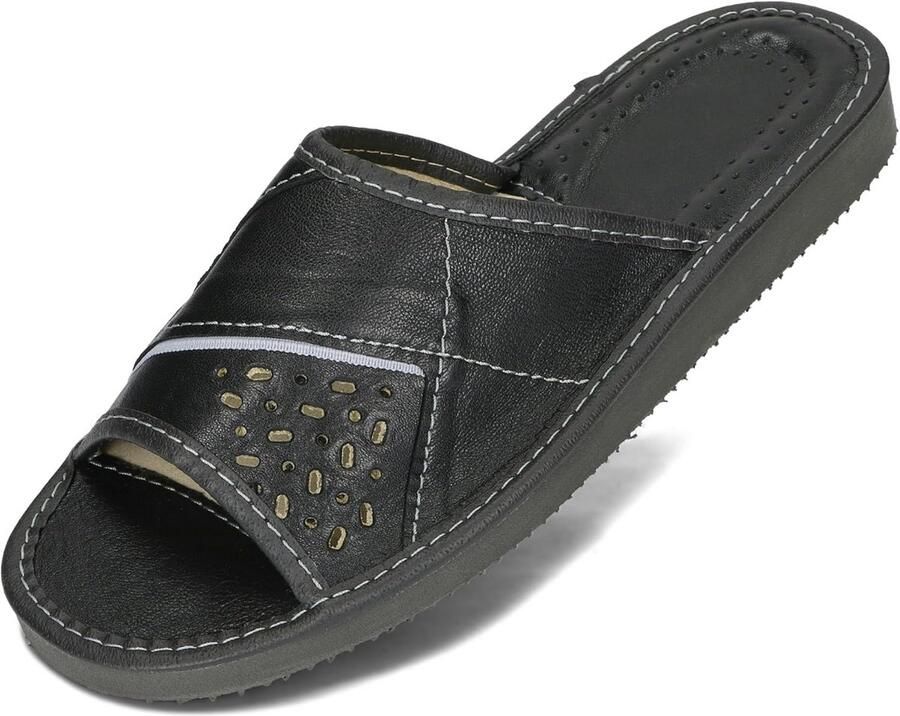 Heren Pantoffels Leer Open Teen Zomer Anti-Slip