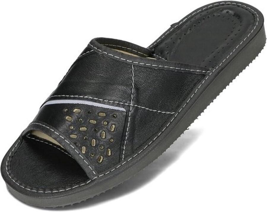 Heren Pantoffels Leer Open Teen Zomer Anti-Slip