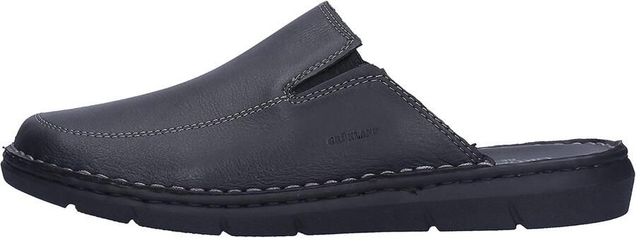 Heren Pantoffels Leer Zwart Comfortabel & Warm
