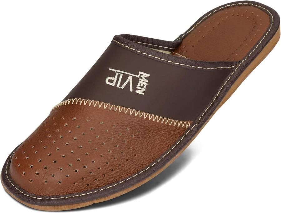 Heren Pantoffels Luxe Echt Leer met Antislipzool Comfortabel Binnen- en Buitenmodel