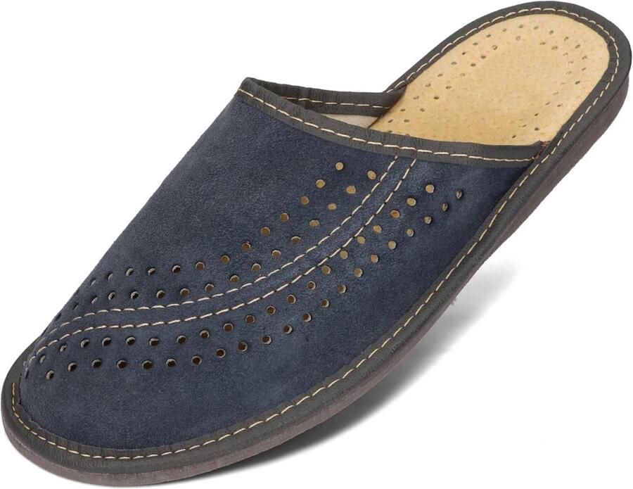 Heren Pantoffels Suède Leer Comfortabel Antislip EU Gemaakt
