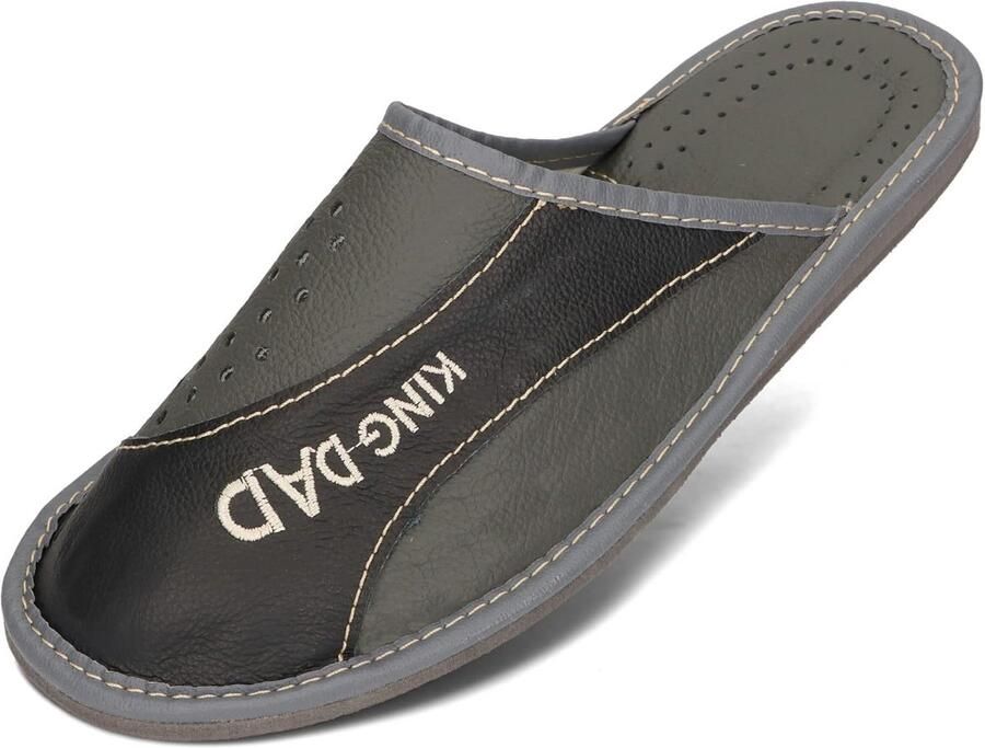 Heren Pantoffels van Echt Leer met Antislipzool