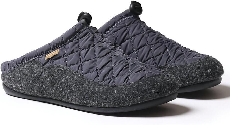 Heren Pantoffels van Vilt met Hoge Instap en Rubberen Zool Comfortabele Thuissloffen