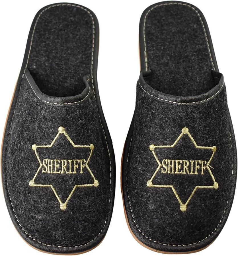 Heren Pantoffels van Vilt met Rubberen Zool voor Binnen en Winter