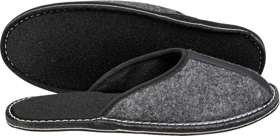 Heren Pantoffels van Vilt met Rubberzool Comfortabel & Stijlvol
