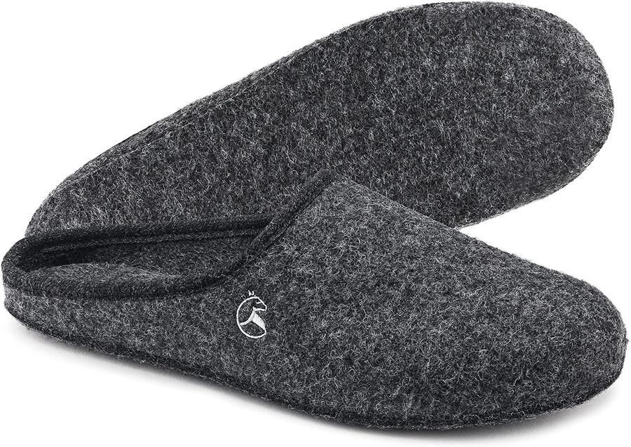 Heren pantoffels van vilt met vilten zool Warm en comfortabel