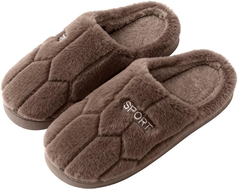 Heren pantoffels voor binnen en slaapkamer De maten vallen klein kies 1-2 maten groter Antislip rubberen zool pantoffels Warme katoenen platte casual schoenen voor thuis Heren pantoffels met traagschuim - Foto 2