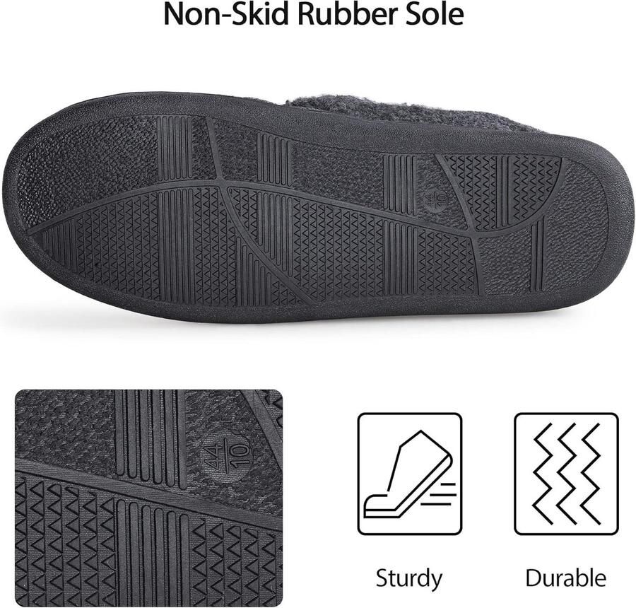Heren Pantoffels Warm Vilt Slippers Brede Fit Winter Gezellige Bont Huisschoenen Antislip voor Binnen & Outdoor