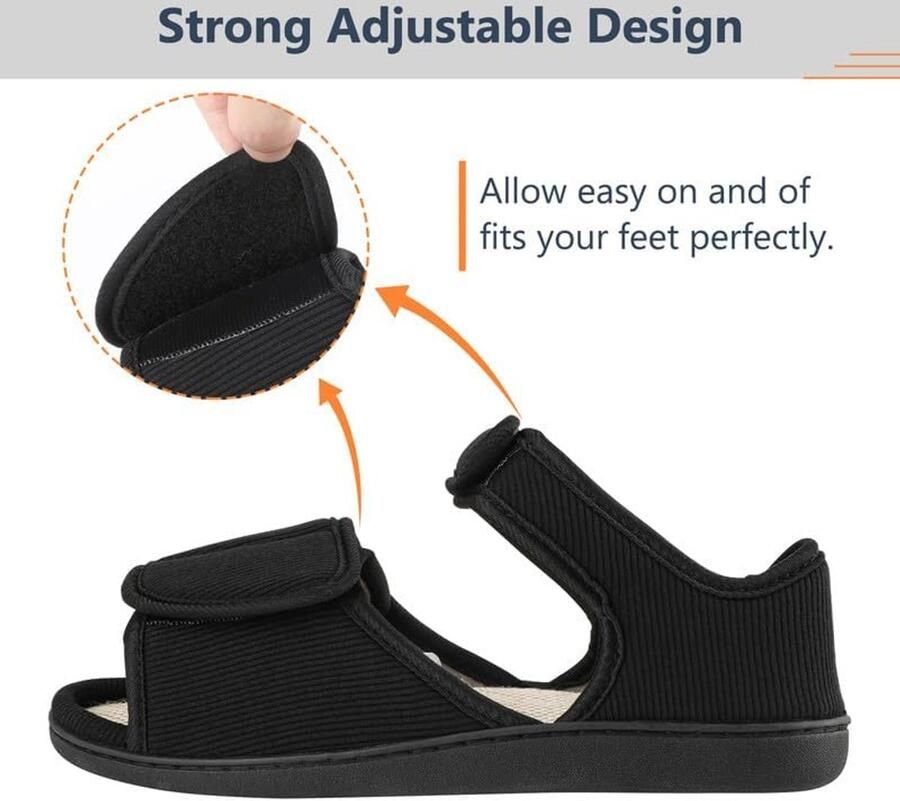 Heren Pantoffels Warm Vilt Slippers Brede Fit Winter Gezellige Bont Huisschoenen Antislip voor Binnen & Outdoor