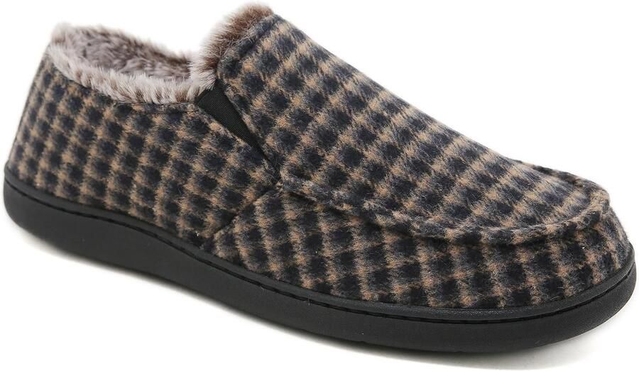 Heren Pantoffels Winter Warme Huis Schoenen Antislip Mocassin-pantoffels Fuzzy Slippers voor Binnen en Buiten Gr.40