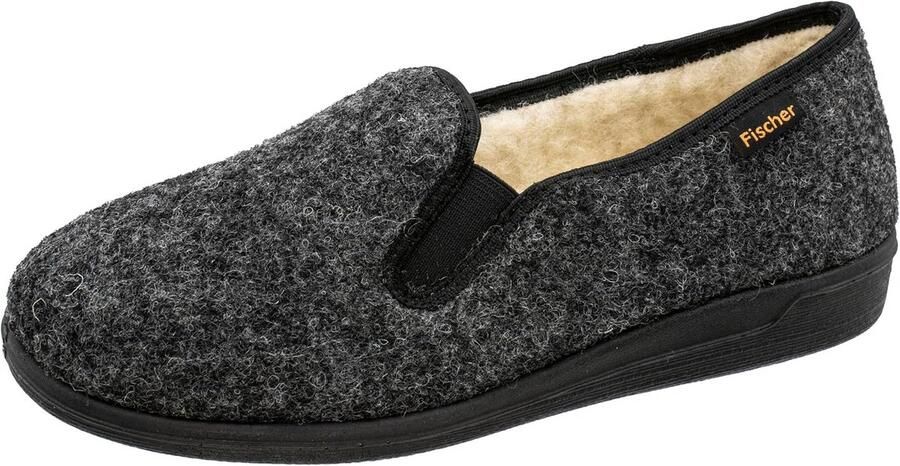 Heren Pantoffels Wolvilt Warm Antraciet Comfortabele Instappers met Anti-Slip Zool