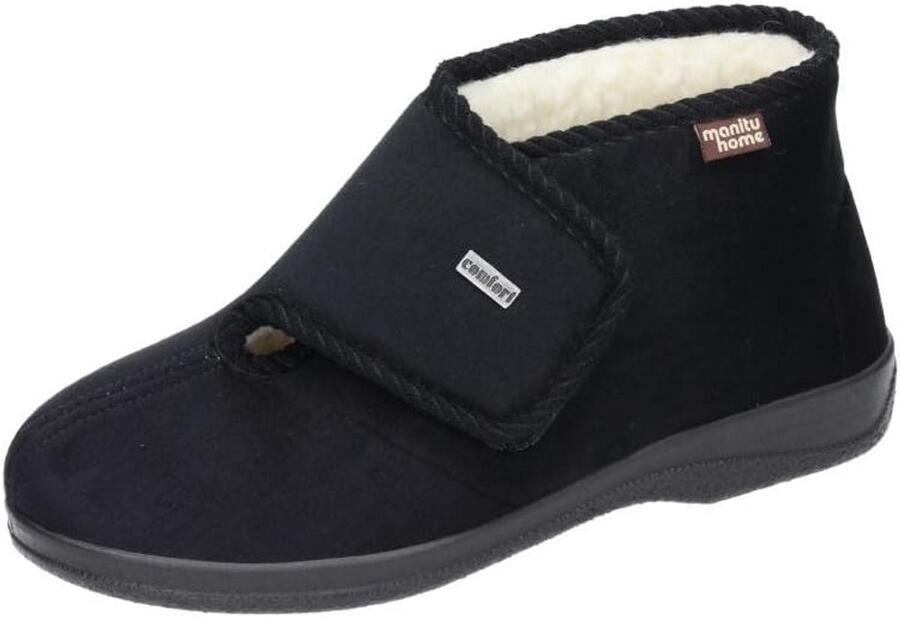 Heren Pantoffels Zwart Comfortabele Hoge Slippers