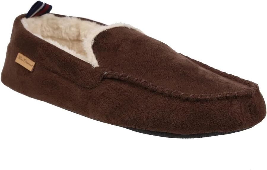Heren Pantoffels Zwart Suède met Pluche Voering