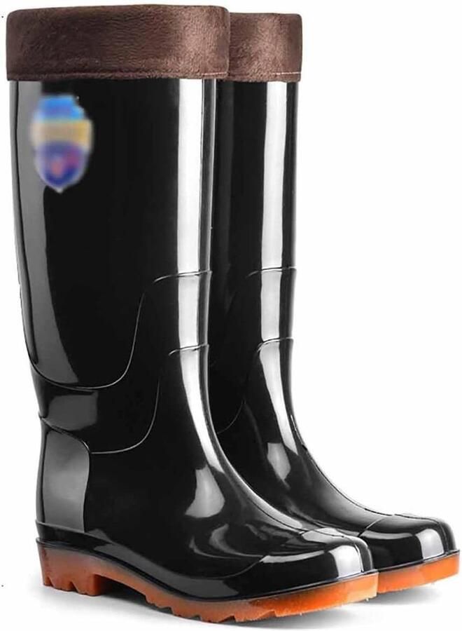 Heren Rubber Laarzen Warme Regenlaarzen Buiten Activiteiten Anti-slip Zool 30 x 15 x Zwart